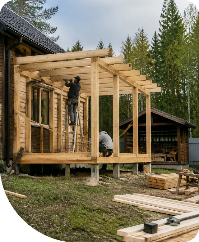 Строительство пристроек и построек на участке в Дзержинском